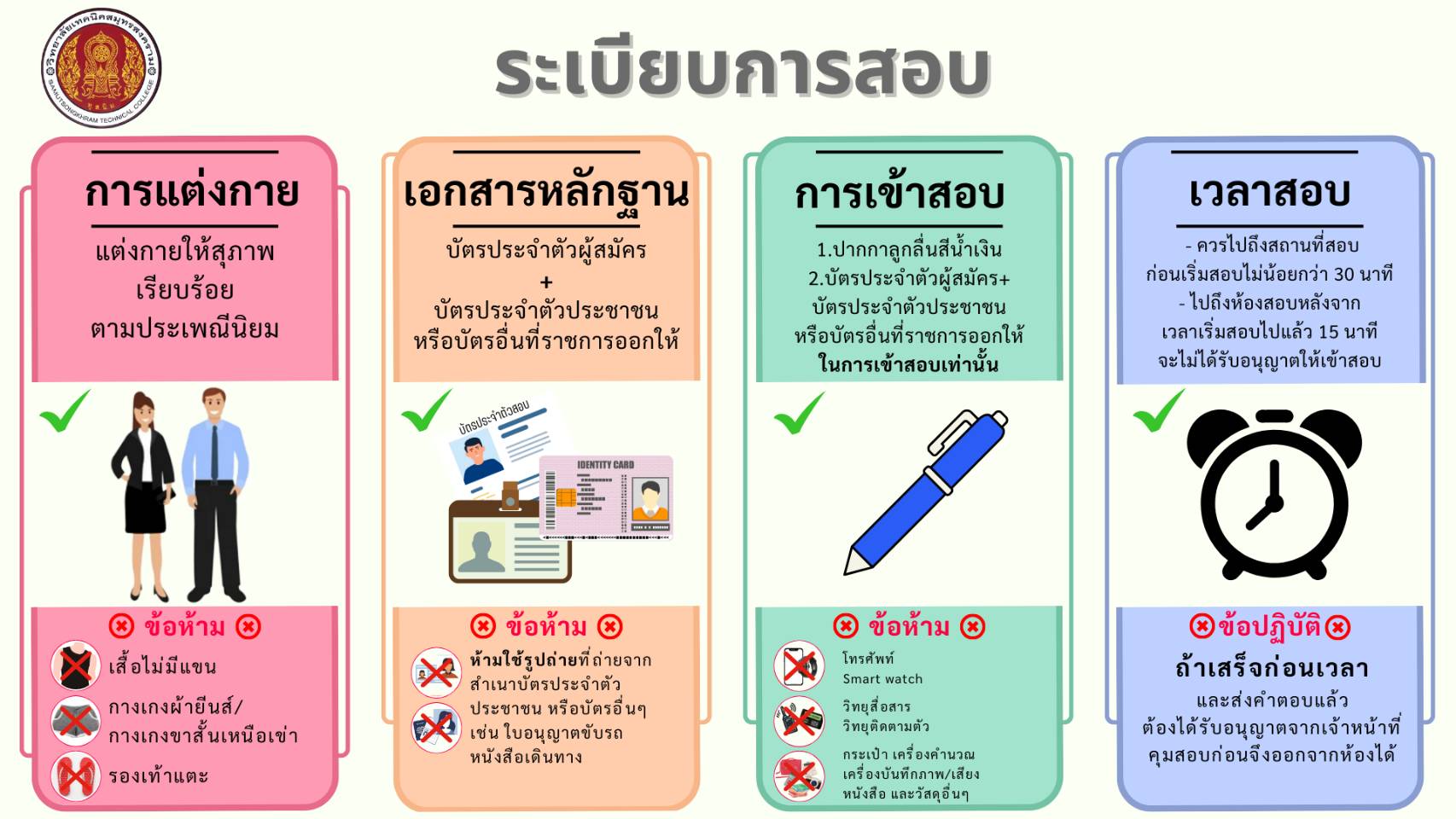ระเบียบการเข้าสอบ